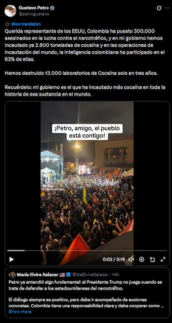 Gustavo Petro le recordó a