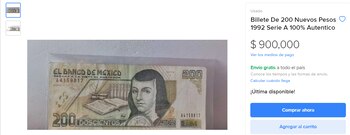 Este billete de 200 pesos