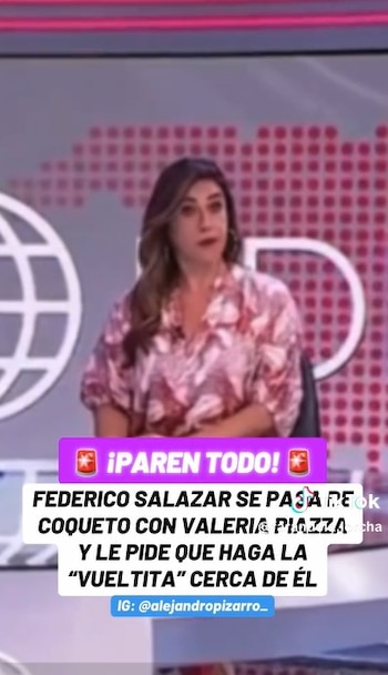 Mujer con blusa floral y cabello castaño oscuro habla en un estudio de televisión. Al fondo, un gráfico de un globo y patrones rosados. Texto superpuesto se lee "¡PAREN TODO!"
