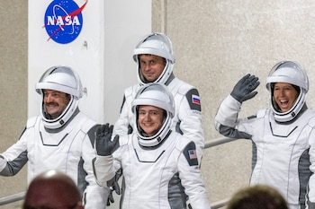Los cuatro astronautas llegaron el