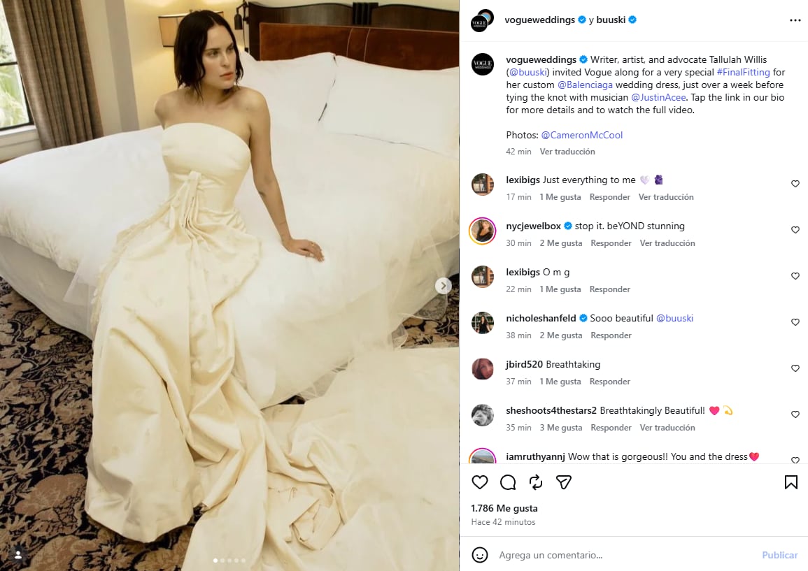 La hija menor de Bruce Willis y Demi Moore llevó un vestido de alta costura de Balenciaga diseñado para ella por Pierpaolo Piccioli (Instagram/@buuski)