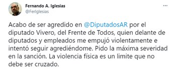 Tuit de Fernando Iglesias tras