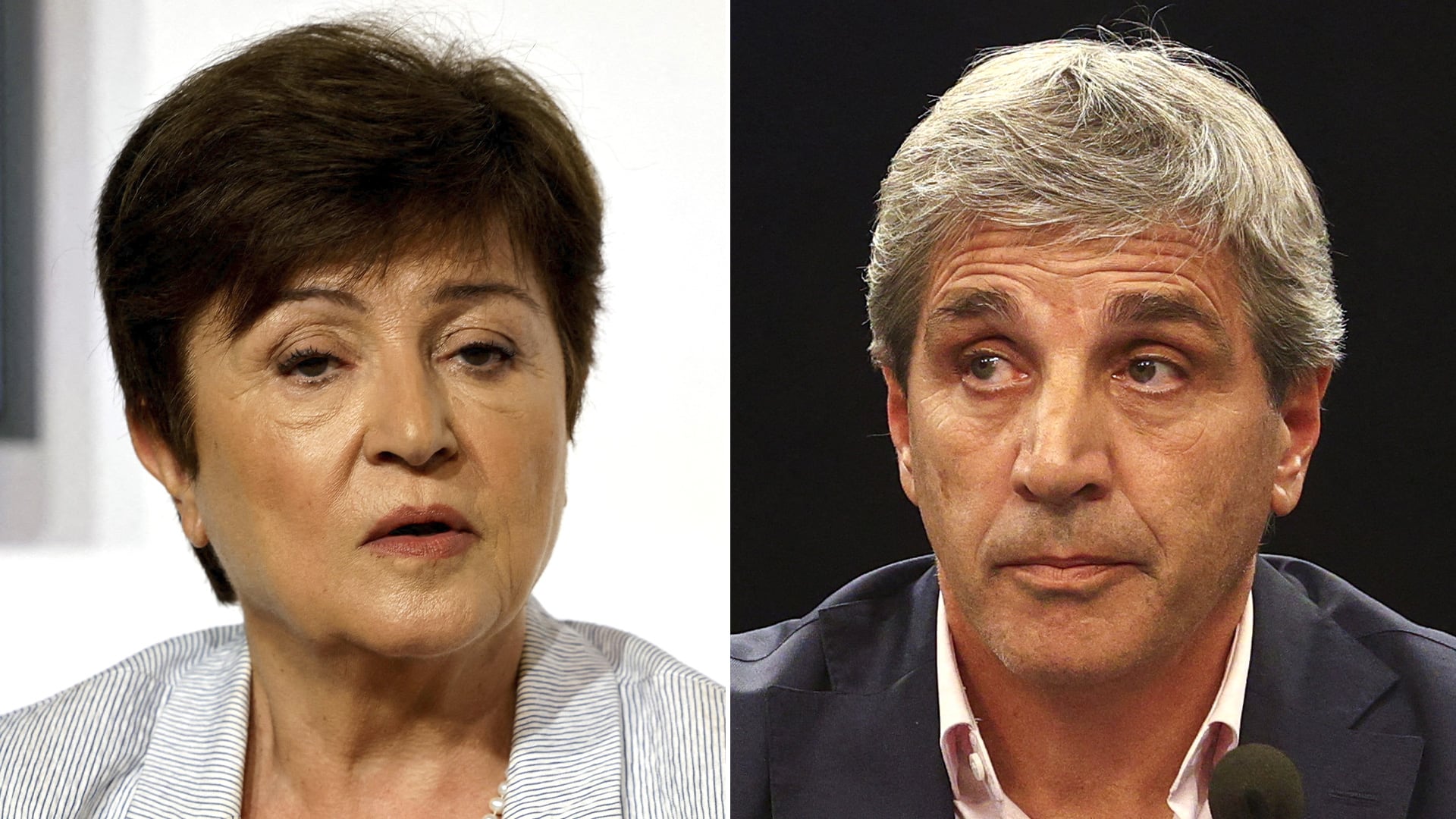Georgieva, directora del FMI, y Luis Caputo. Además de elogios, el Fondo hizo críticas, que Economía refutó