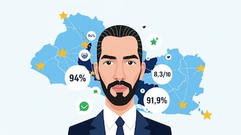 Bukele mantiene niveles de aprobación que superan el 90 % en El Salvador, tras 7 años en el poder