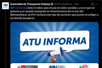 ATU se pronuncia ante incidente