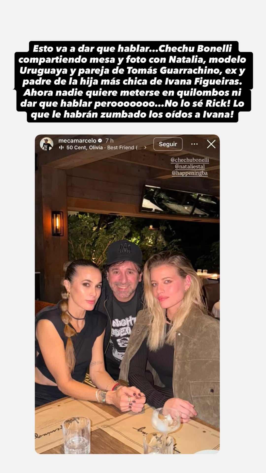 Pochi, de Gossipeame, viralizó la foto y remarcó que Natalia es la pareja de Tomás Guarrachino, ex de Ivana Figueiras y padre de su hija menor