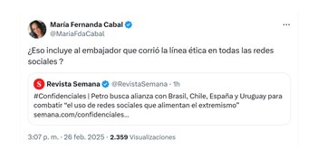 Con este mensaje, la senadora