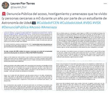 La docente publicó la denuncia