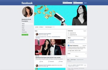 Una página de Facebook falsa