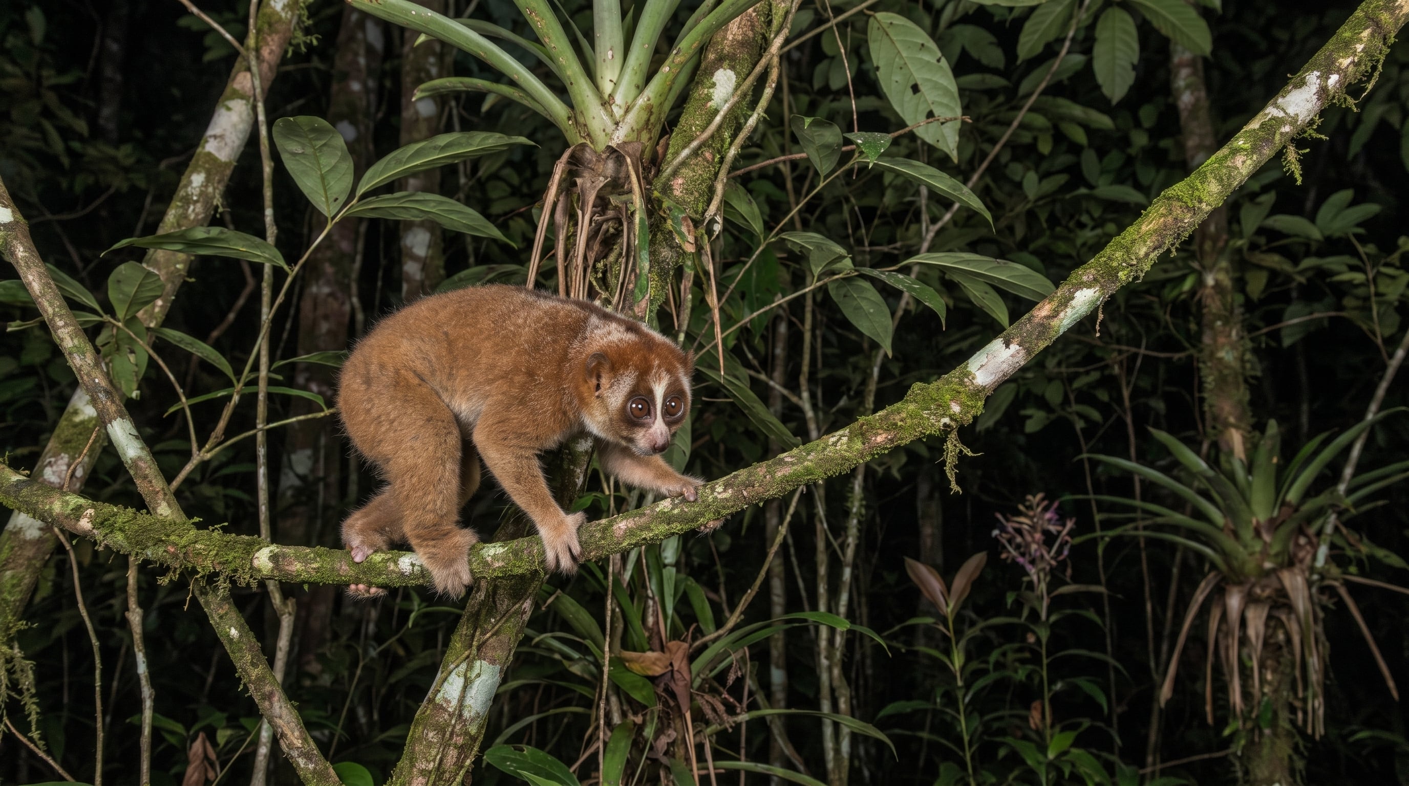 El loris lento de Bangka comparte un vínculo evolutivo más cercano con los lémures de Madagascar y los gálagos que con los monos y los simios (Imagen Ilustrativa Infobae)