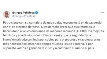 Con un mensaje desafiante en redes, el exalcalde anticipa un cambio en la dirección política del país en las próximas elecciones - crédito @EnriquePenalosa/X