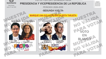 Este es el tarjetón para la segunda vuelta presidencial del 21 de junio: así aparecerán los candidatos y el voto en blanco
