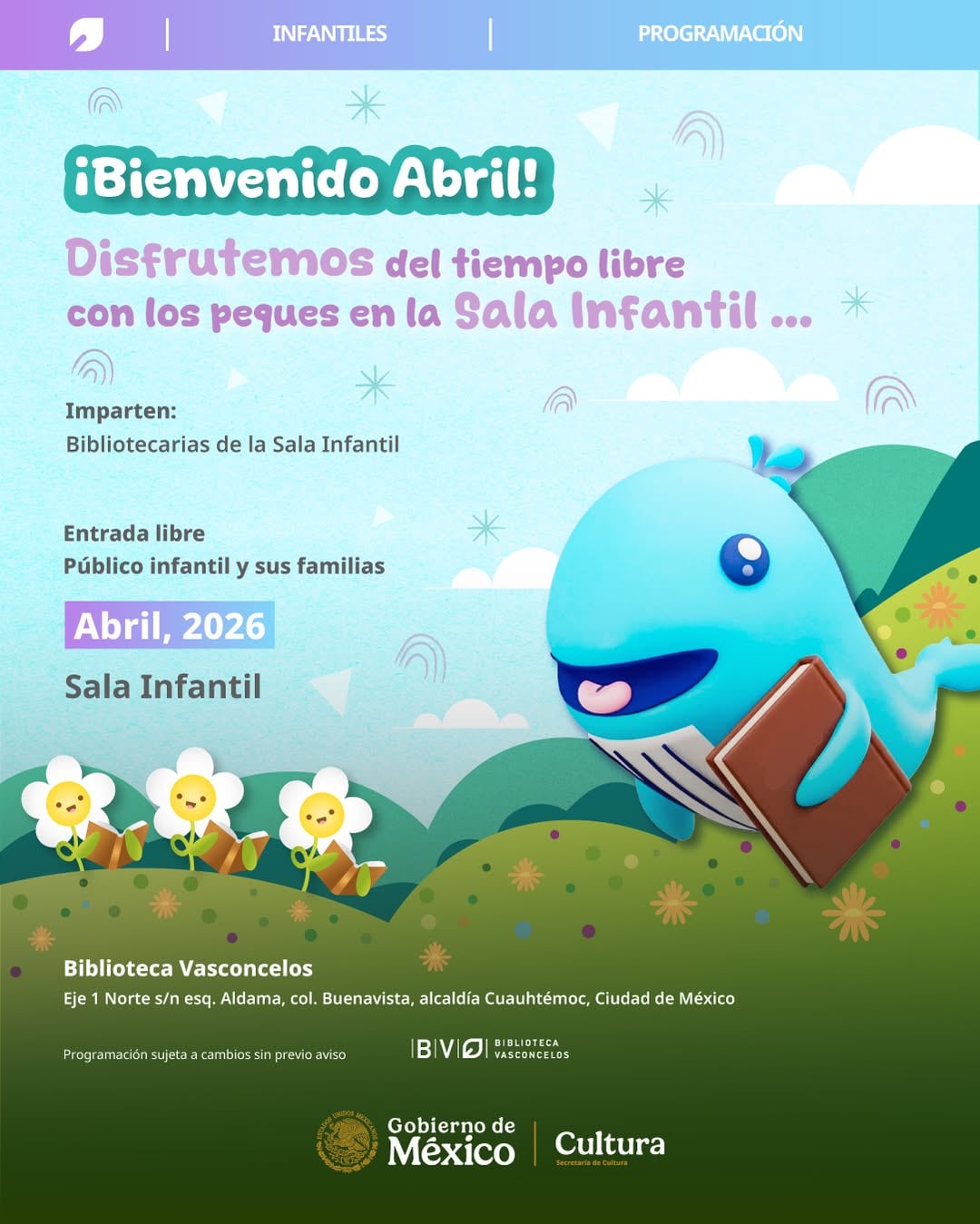 El objetivo de estas actividades es que la niñez conozca los beneficios del arte y la lectura. (IG Biblioteca Vasconcelos)