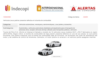 Porción de la alerta Indecopi publicada en la web oficial.