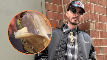 J Balvin tuvo inesperado accidente con sus costosos tenis durante un concierto y el momento se hizo viral: “Esto es pa’ llorar”