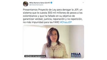 Anuncio de la congresista a