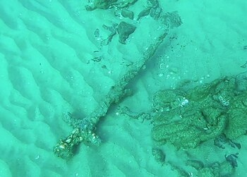 19-10-2021 Imagen de la espada cruzada hallada en el fondo marino de la costa de Israel.
Un buceador encontró el pasado 16 de octube una impresionante espada de un metro de largo con una empuñadura de 30 centímetros en el fondo marino en la costa de HaCarmel (Israel).
POLITICA INVESTIGACIÓN Y TECNOLOGÍA
ISRAEL ANTIQUITIES AUTHORITY