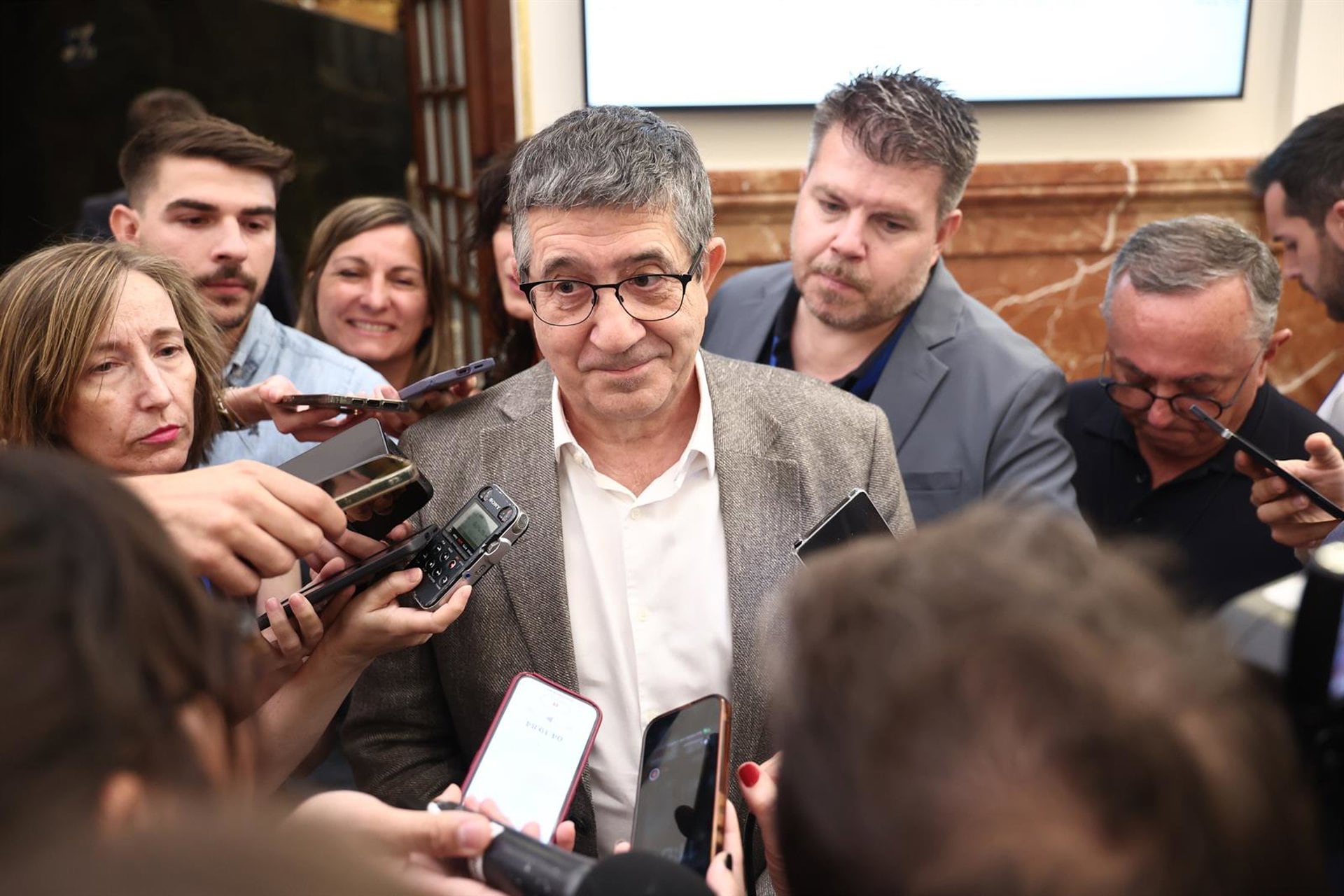 Imagen de archivo: El portavoz del PSOE en el Congreso de los Diputados, Patxi López, ofrece declaraciones a los medios. (Eduardo Parra - Europa Press)