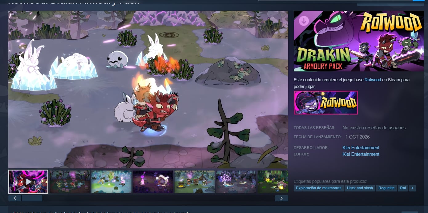 El paquete de Rotwood incorpora a los Drakin como especie jugable y agrega la espada grande como arma. (Steam)