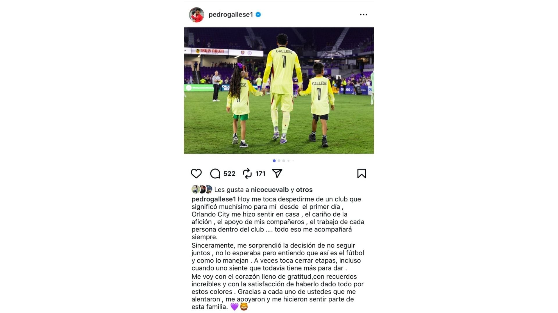 Despedida de Pedro Gallese