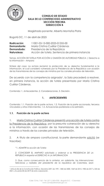 El Consejo de Estado le