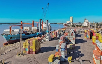 Puerto, buque, containers, exportación