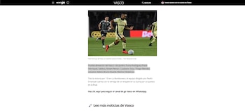 El diario brasileño resaltó la posibilidad de que el atacante sea titular en el juego de vuelta ante Boca Juniors por un cupo a la final de la Copa Sudamericana y que se jugará en Barranquilla -crédito Globo Esporte