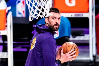 En la imagen, el pívot español Marc Gasol de Los Ángeles Lakers. EFE/Etienne Laurent/Archivo