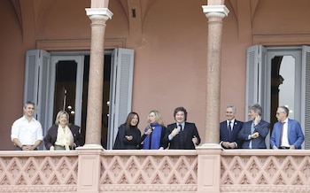 El presidente Javier Milei en el balcón de Casa Rosada (Foto: Agencia NA/Daniel Vides)