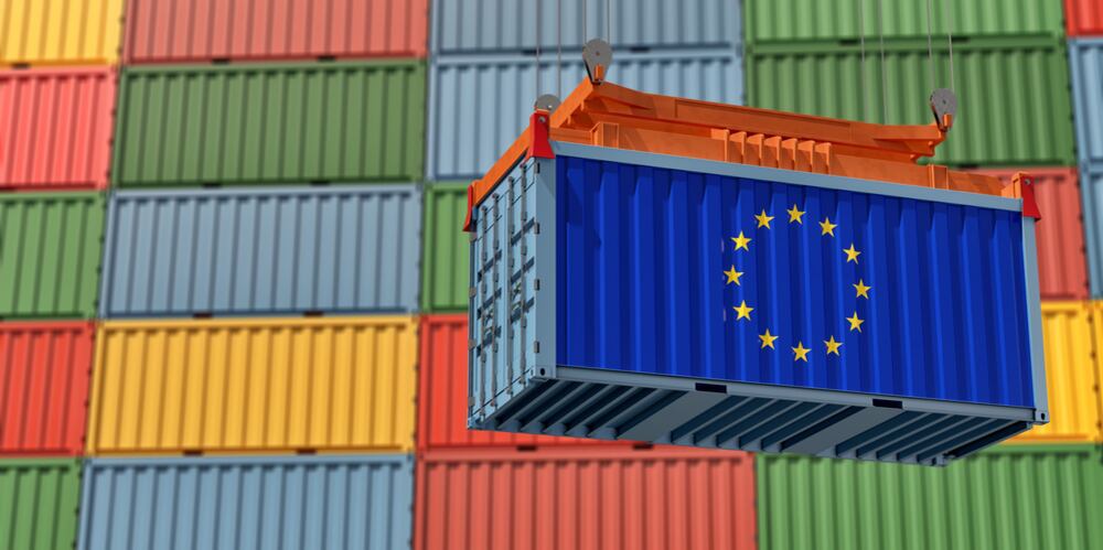 Un contenedor de la Unión Europea