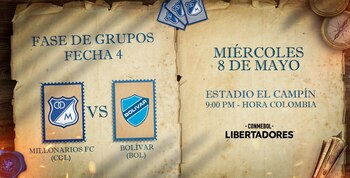 Millonarios y Bolívar se verán