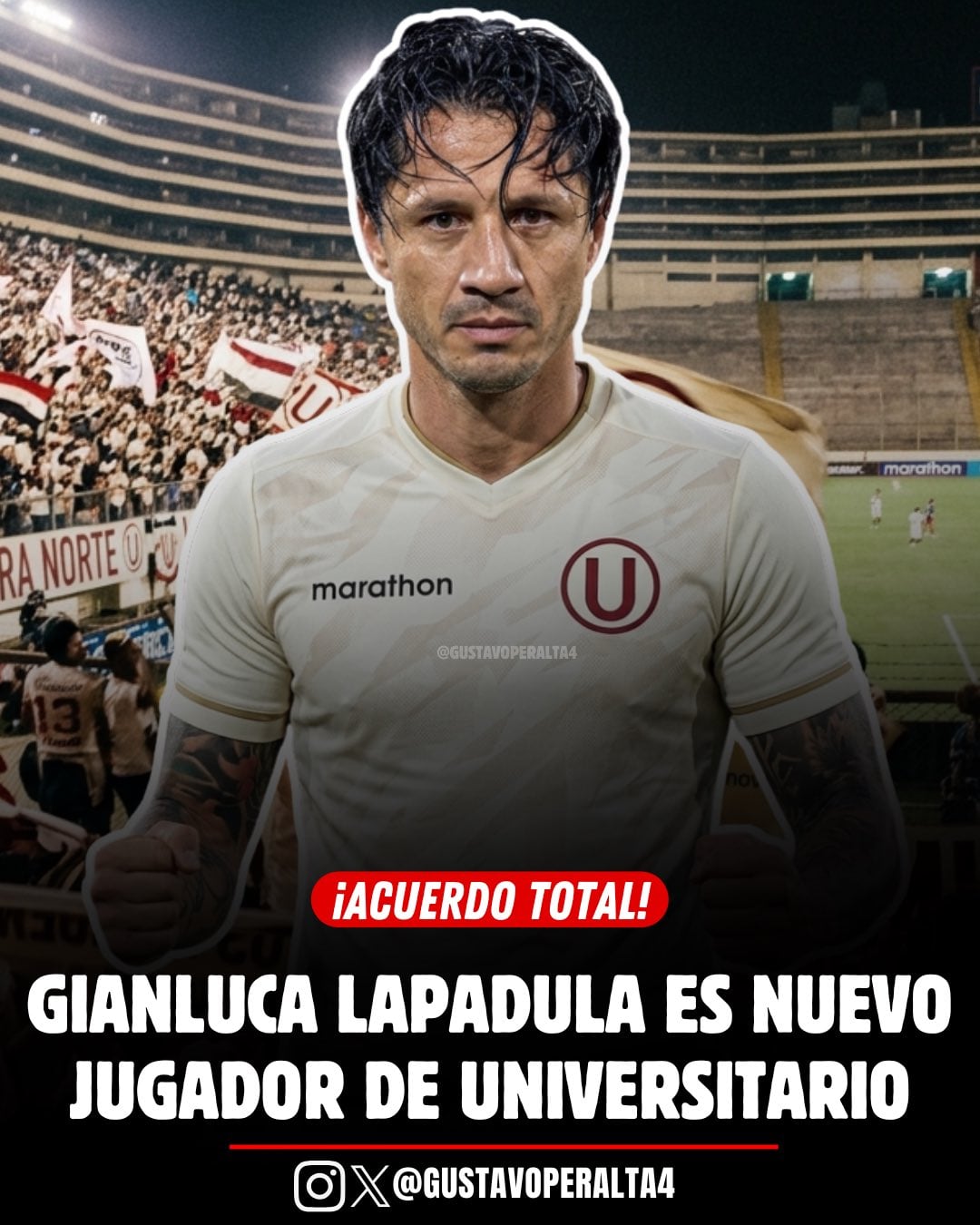 Gianluca Lapadula llegó a un acuerdo con Universitario de Deportes. Crédito: X Gustavo Peralta.