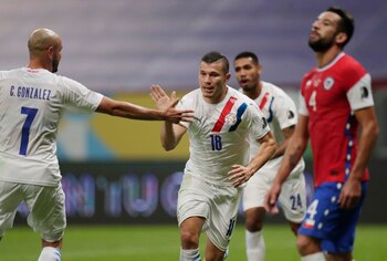 Braian Samudio celebra el primer