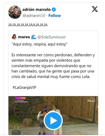 Adrián Marcelo ironiza sobre la