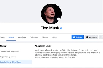 Una página en Facebook creada