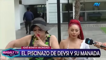 Deysi Araujo desafía a sus vecinos tras ganar juicio y organiza celebración en las áreas comunes. Captura: Magaly TV La Firme.
