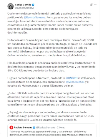 Carlos Carrillo defendió la contratación