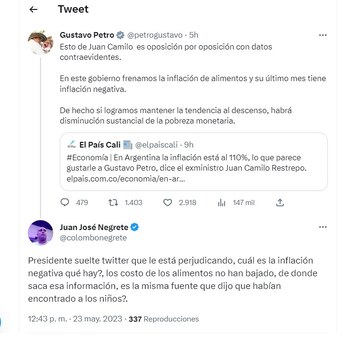 Tuit de Juan José Negrete.