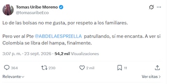 Tomás Uribe Moreno reaccionó a imágenes de Abelardo de la Espriella en Santa Marta