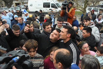 Lionel Scaloni llegó a Pujato
