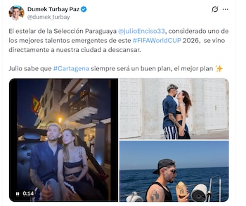 El alcalde se mostró feliz por la visita de uno de los referentes del Mundial 2026 - crédito Dumek Turbay / X