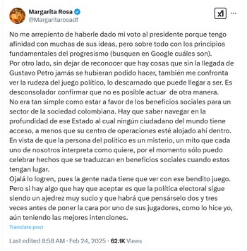 La presentadora reiteró que no