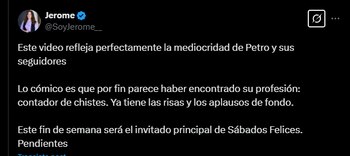 Jerome Sanabria arremetió contra Petro,