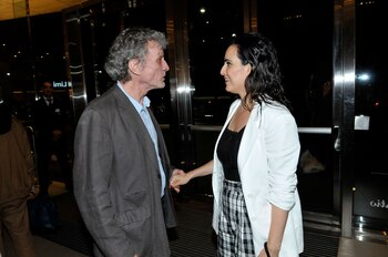 Daniel Fanego felicitando a la