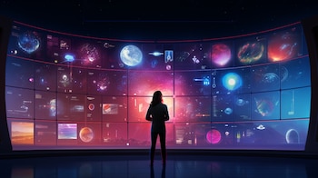 paisaje surreal y futurista, visión