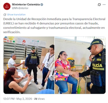 4 reclamações apresentadas sobre possível corrupção eleitoral - crédito @MinInterior /