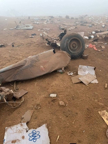 Los restos dispersos de un