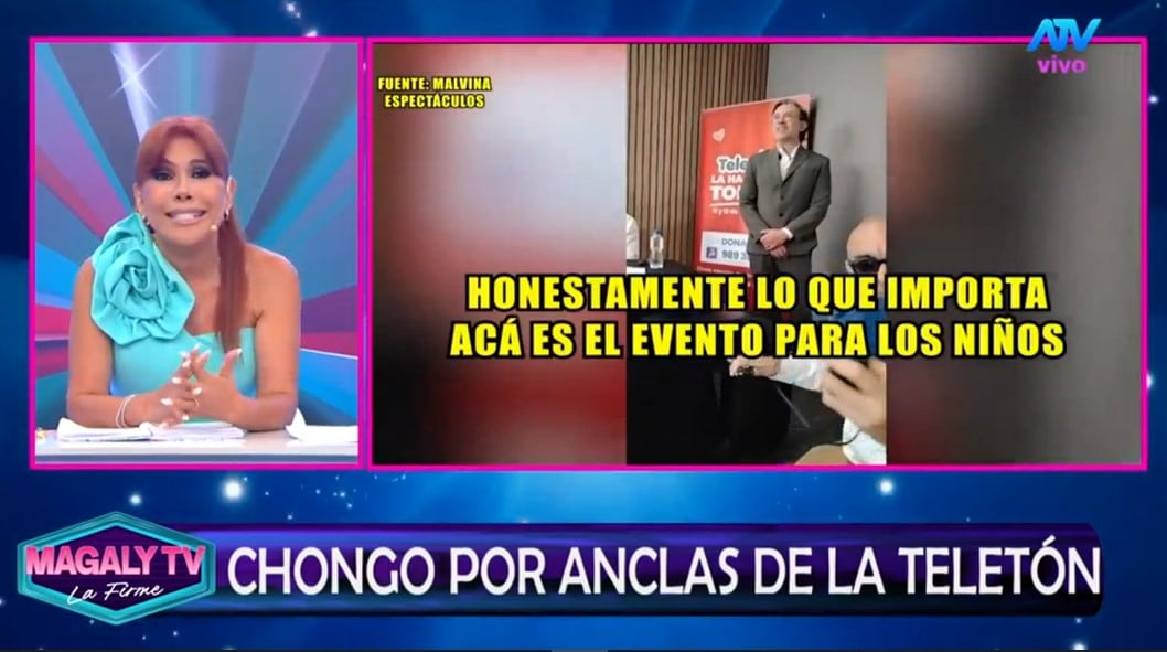 La conductora Magaly Medina aborda las declaraciones de un organizador de la Teletón sobre la ausencia de Gisela Valcárcel y Ethel Pozo.