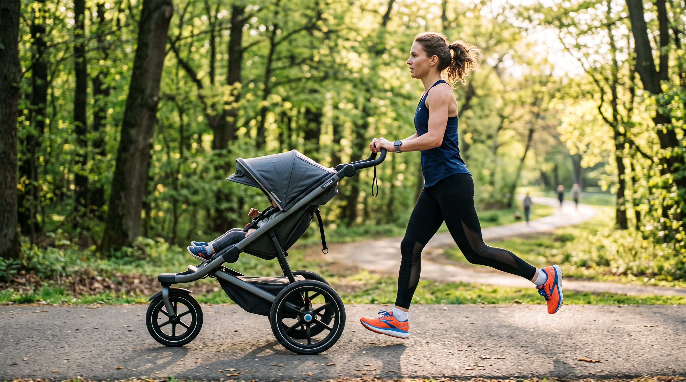 Una investigación comparó a madres y padres corredores recientes con perfiles similares y halló una menor tasa de daño por entrenamiento en quienes empujaban el carrito durante los primeros años de crianza (Imagen Ilustrativa Infobae)