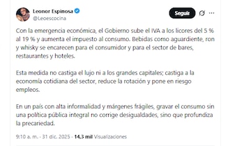 La chef Leonor Espinosa criticó